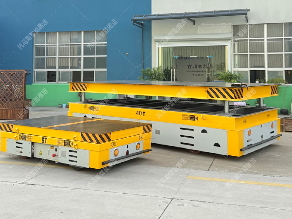 40T液压升降无轨平车案例